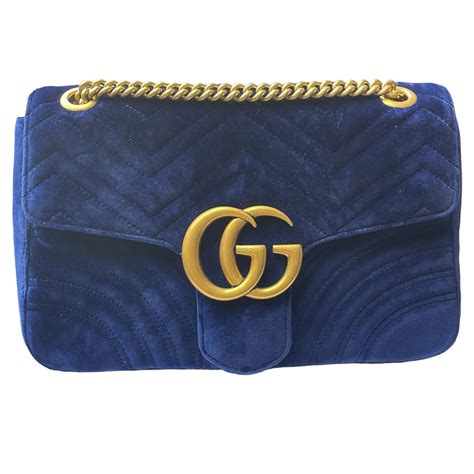 sac gucci velours bleu|Gucci handbags.